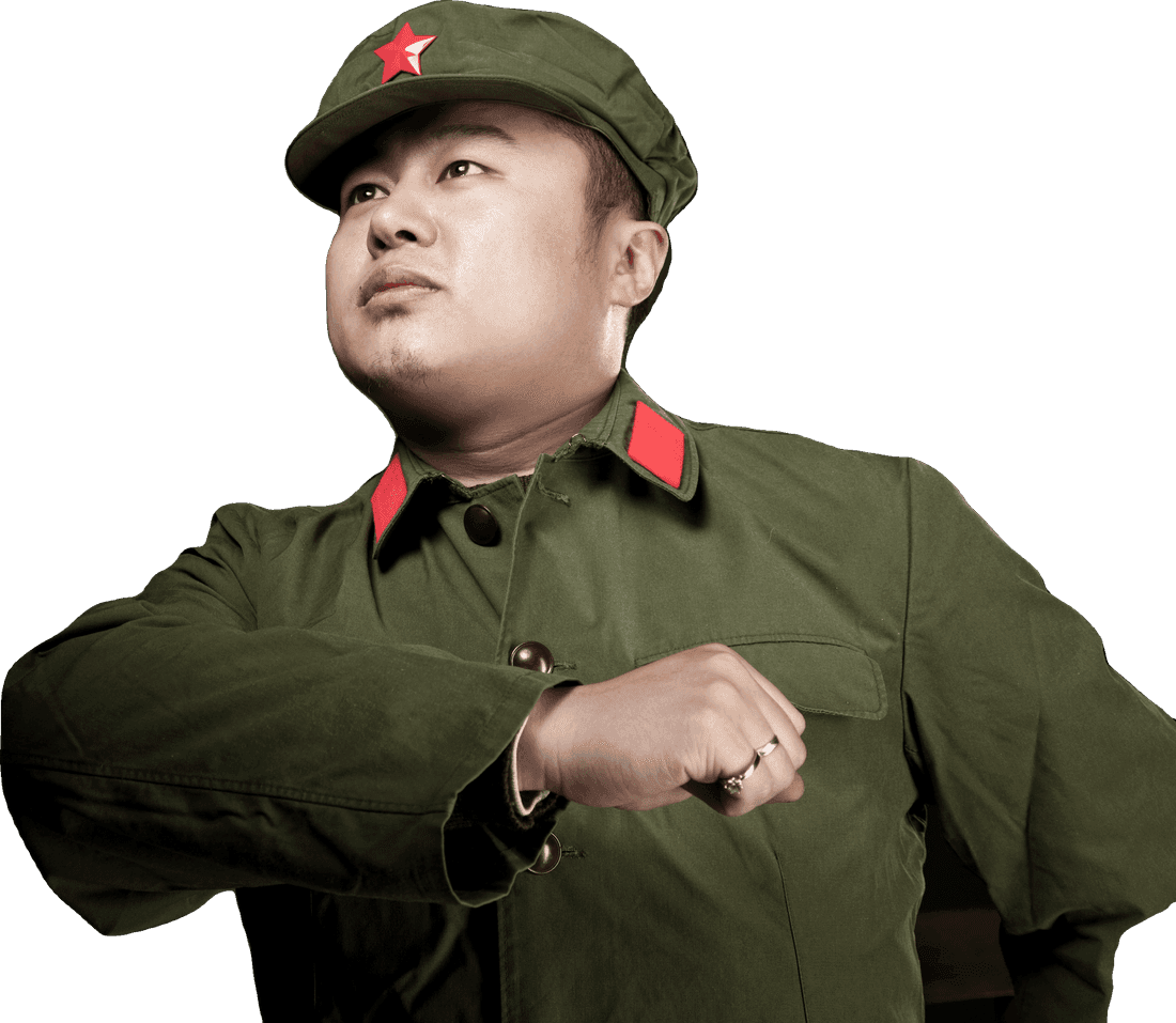 A costumed soldier, looks the part, isn't the real thing